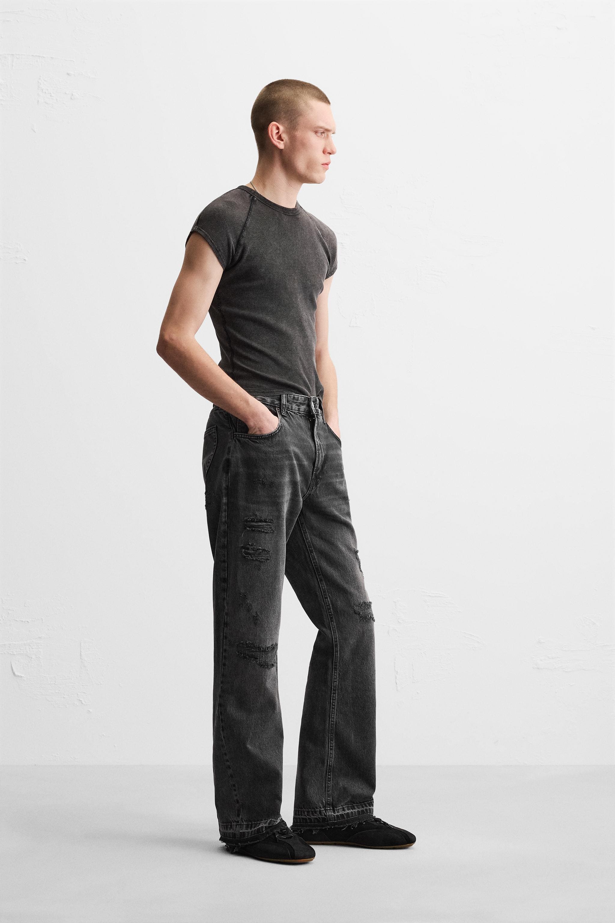 Jean flare distressed