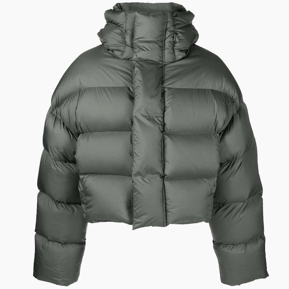 Green neck down jacket